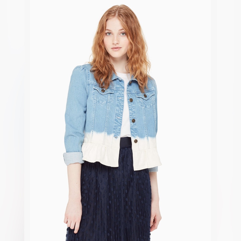 KATE SPADE Broome Street Dip Dye Ombré Denim Jacket